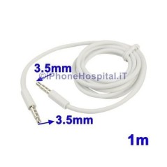 3.5mm Cable Audio Conector Estéreo Macho / Macho 1 MT Blanco - 2