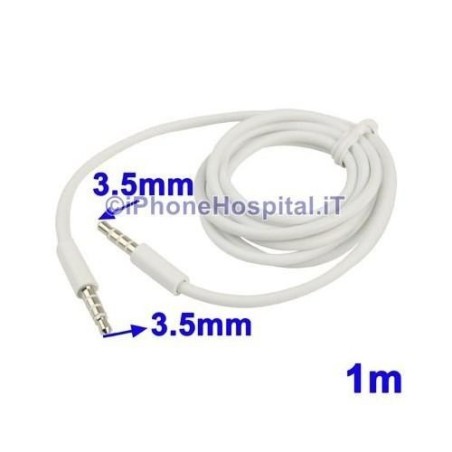 Stereo Audio Cable Jack 3.5mm Male / Male 1 MT White - 2
