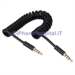 Cavo Audio AUX Spirale Retraibile iPhone, iPad,Samsung,laptop iPod, MP3, MP4, 1m  - 3