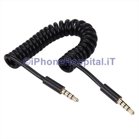 Cavo Audio AUX Spirale Retraibile iPhone, iPad,Samsung,laptop iPod, MP3, MP4, 1m  - 3