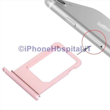 Porta Sim Card Sim Tray Portasim Slot Vassoio Micro Scheda iPhone 7 ( Rosa Gold) - 3