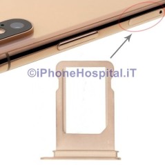 Slot Porta Sim Carrello Carrellino per Apple iPhone XS Oro (Gold)  - 2