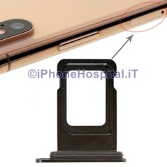 Slot Porta Sim Carrello Carrellino per Apple iPhone XS Max Nero ( Black ) - 1