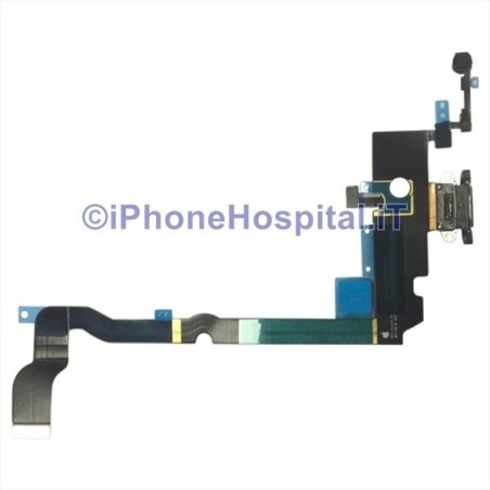Conector de carga de micrófono plano negro para iPhone XS Max - 1