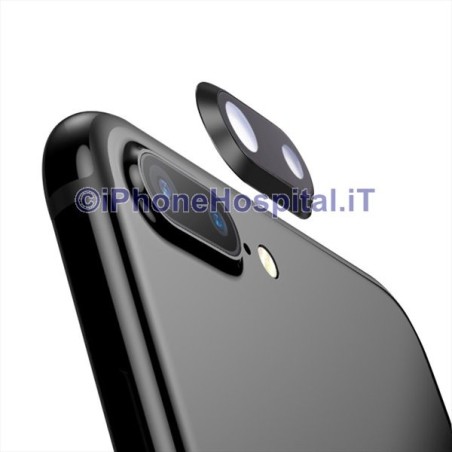 Lente Anello Vetro Vetrino Obbiettivo Camera Fotocamera per Apple iPhone 8P Nero  - 3