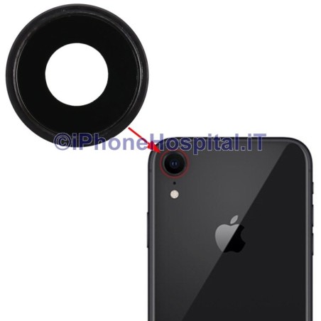 Lens Ring Glass Lens Slide Cam Camera for Apple iPhone XR Black - 2