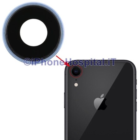 Lente Anello Vetro Vetrino Obbiettivo Cam Fotocamera per Apple iPhone XR Blue  - 2