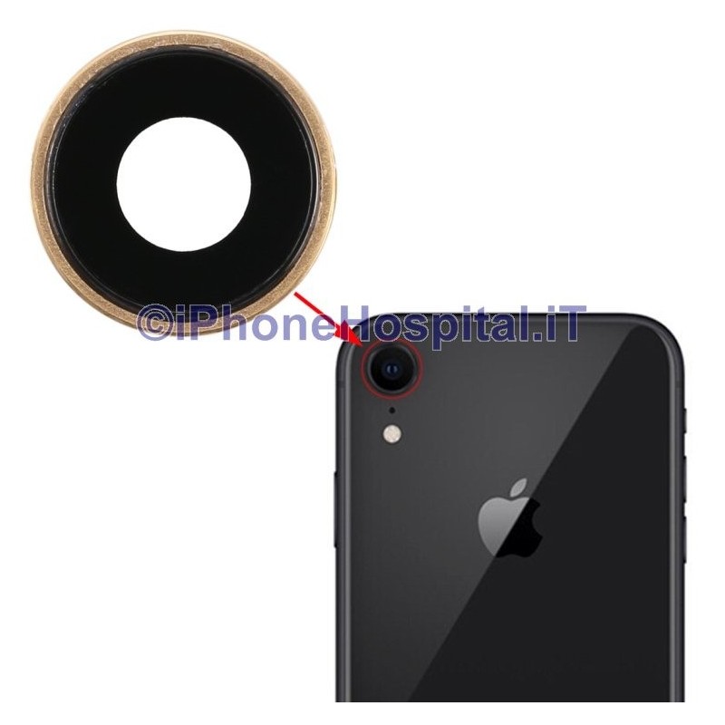 Lente Anello Vetro Vetrino Obbiettivo Cam Fotocamera per Apple iPhone XR Oro - 1 Lente Anello Vetro Vetrino Obbiettivo Cam Fotocamera per Apple iPhone XR Oro - 1