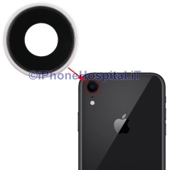 Lente Anello Vetro Vetrino Obbiettivo Cam Fotocamera per Apple iPhone XR Bianco  - 2