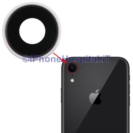 Lente Anello Vetro Vetrino Obbiettivo Cam Fotocamera per Apple iPhone XR Bianco  - 2