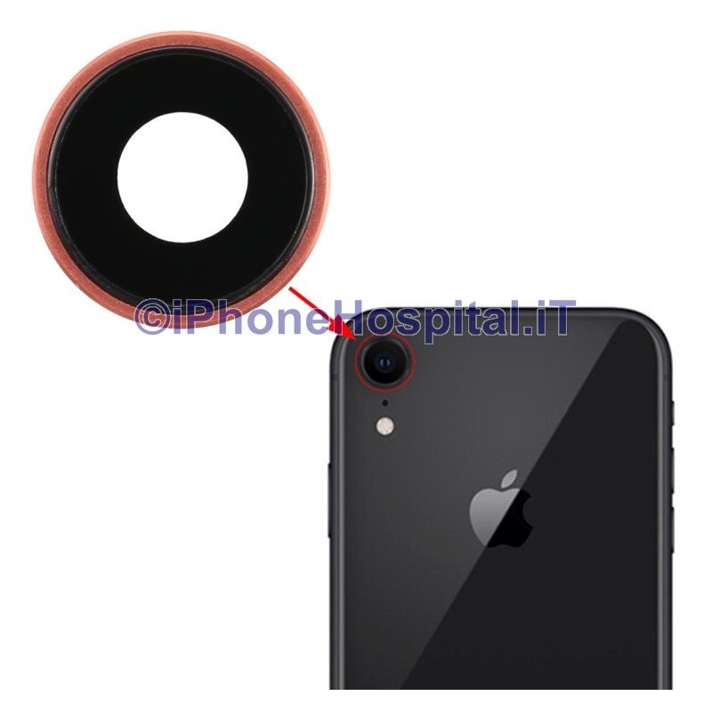 Lente Anello Vetro Vetrino Obbiettivo Cam Fotocamera per Apple iPhone XR Rosa - 1 Lente Anello Vetro Vetrino Obbiettivo Cam Fotocamera per Apple iPhone XR Rosa - 1