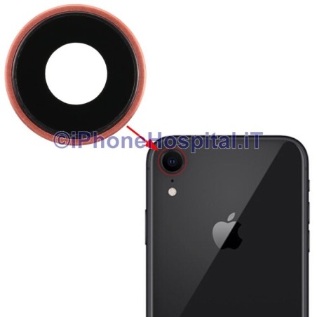 Lente Anello Vetro Vetrino Obbiettivo Cam Fotocamera per Apple iPhone XR Rosa   - 1
