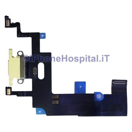 Connettore Carica Dock Microfono Ricarica Flex per Apple iPhone XR Colore Giallo - 1