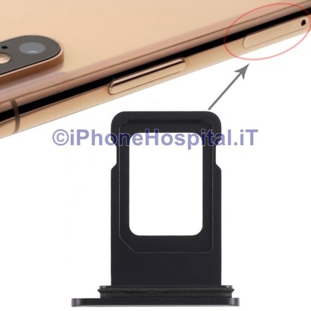 Slot Porta Sim Carrello Carrellino per Apple iPhone XR Colore Nero - 2