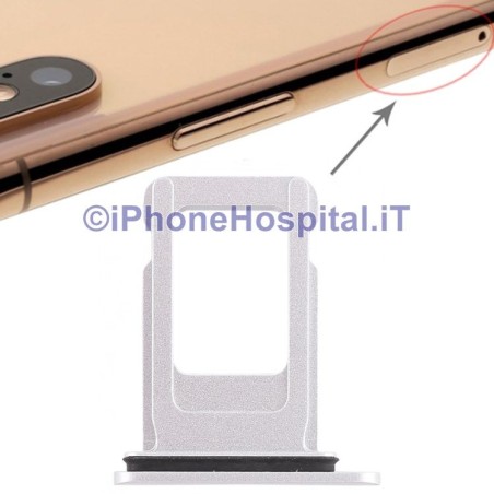 Slot Porta Sim Carrello Carrellino per Apple iPhone XR Colore Bianco - 3