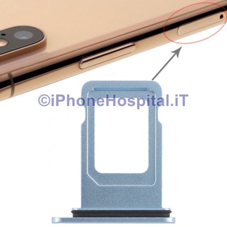 Slot Porta Sim Carrello Carrellino per Apple iPhone XR Colore Blue - 3