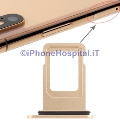 Slot Porta Sim Carrello Carrellino per Apple iPhone XR Colore Oro - 4