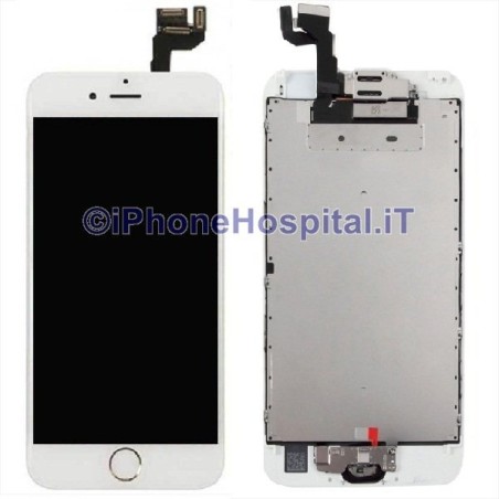 Schermo Vetro Touch Screen 3D Touch Lcd Assemblato Tasto Home iPhone 6S Bian OEM - 7