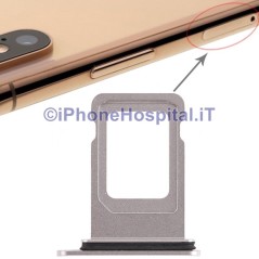 Slot Porta Sim Carrello Carrellino per Apple iPhone XS Max Bianco  - 4