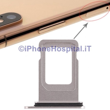 Slot Porta Sim Carrello Carrellino per Apple iPhone XS Max Bianco  - 4