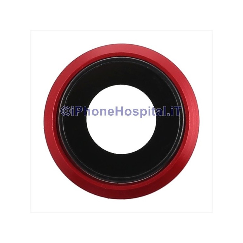 Lente Anello Vetro Vetrino Obbiettivo Camera Fotocamera per Apple iPhone 8 Rosso - 1 Lente Anello Vetro Vetrino Obbiettivo Camera Fotocamera per Apple iPhone 8 Rosso - 1