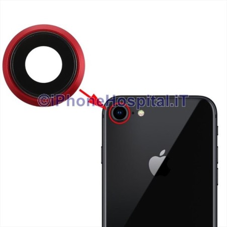 Apple Anneau d'objectif en verre pour appareil photo iPhone 8 rouge