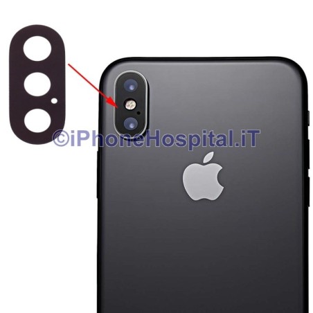 Lente Vetrino Camera Retro per iPhone X Color Nero  - 4