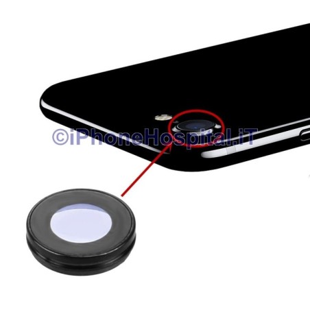 Lente Vetrino Camera Retro per iPhone 7 Color Nero - 1