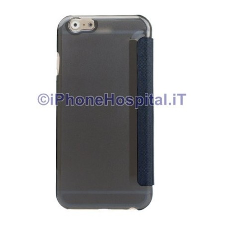 Étui en cuir avec identification de l'écran iPhone 6 Plus et 6S Plus Bleu foncé