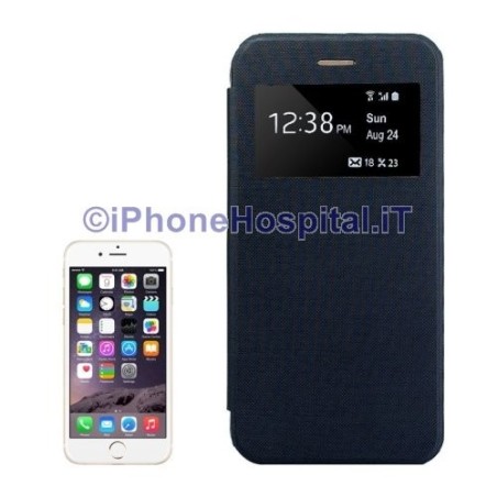 Étui en cuir avec identification de l'écran iPhone 6 Plus et 6S Plus Bleu foncé - 4