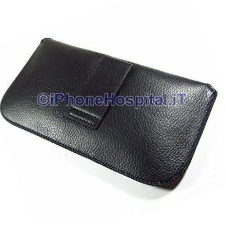 Étui en cuir avec boucle de ceinture noir pour iPhone 6 Plus et 6S Plus et autres