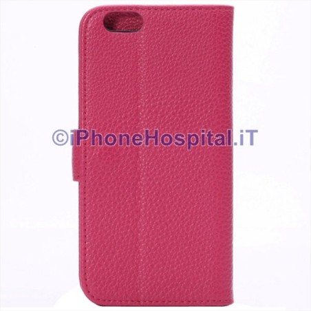 Étui en cuir avec fente pour cartes pour iPhone 6 Plus et 6S Plus Magenta
