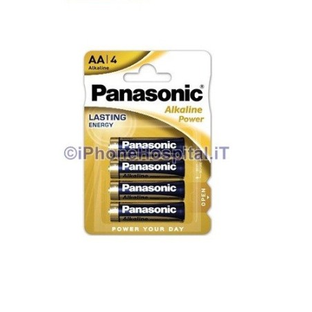 Panasonic 4 piles alcalines Stilo AA LR6 sous blister - 1