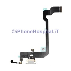 Connettore Porta Flat Ricarica Dock + Microfono per iPhone XS Argento ( Silver ) - 1