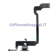 Conector de puerto de carga plano + micrófono para iPhone XS Negro ( Negro ) - 1