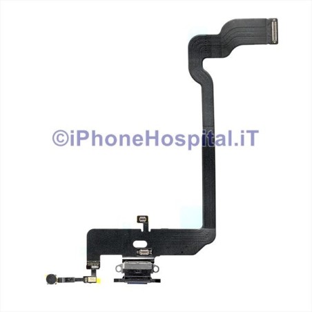 Connettore Porta Flat Ricarica Dock + Microfono per iPhone XS Nero ( Black ) - 1