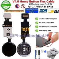 Flex Cable Ripristino Tasto Home per iPhone 7/ 7P /8 / 8P Nero(Black) Versione 4 - 3