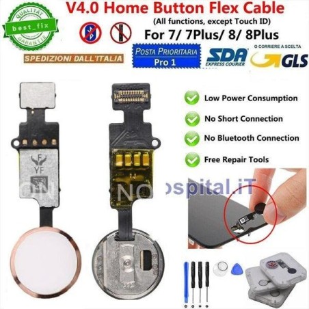 Flex Cable Home Button Recovery for iPhone 7/7P/8/8P Gold(Gold) Version 4 - 4