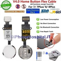 Flex Cable Ripristino Tasto Home per iPhone 7/ 7P /8 / 8P Argento Versione 4 - 4