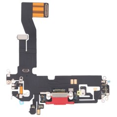 Conector Puerto Carga Dock Plano + Micrófono Para IPhone 12 Rojo