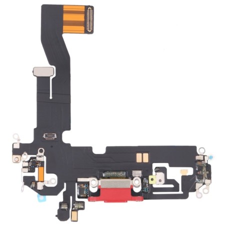 Conector de porta plana para carregamento Dock + Microfone para iPhone 12 Vermelho