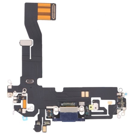 Conector de porta flat de carregamento dock + microfone para iPhone 12 azul.