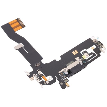 Conector Puerto de Carga Dock Plano + Micrófono Para IPhone 12 Negro