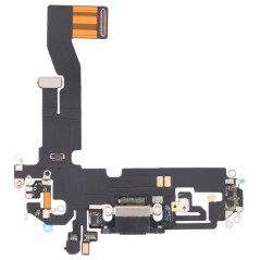 Conector de porta plana de carregamento Dock + microfone para iPhone 12 preto