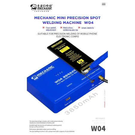 Portable Spot Welder MECHANIC W04 for Cell Phones