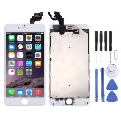 Ecrã tátil de vidro LCD para iPhone 6 Plus Branco Montado HQ