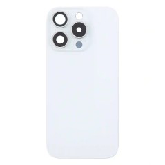 Funda trasera retro para iPhone 16 Pro Max en blanco.