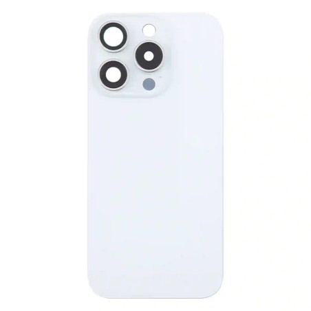 Funda trasera retro para iPhone 16 Pro Max en blanco.
