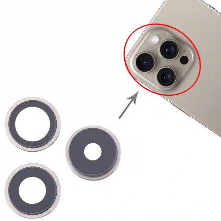 Lentes de repuesto para iPhone 16 Pro Max Blanco.