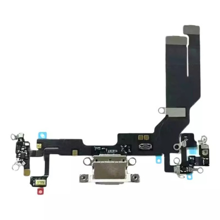 Conector de carga para iPhone 16e blanco.